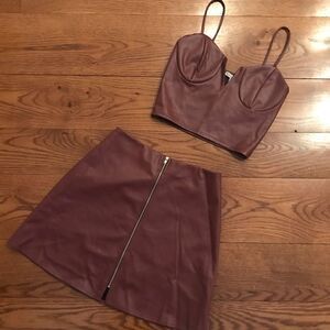 Two Piece Faux Leather Set